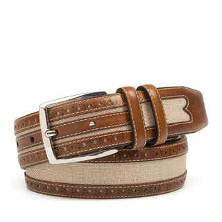 Mezlan Men's Belt Honey and Bone Multi Material AO10948 (MZB1176)-AmbrogioShoes