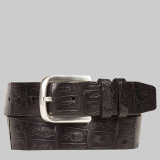 Mezlan Mens Belts Black Exotic Crocodile AO10304 (MZB1009)-AmbrogioShoes