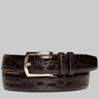 Mezlan Mens Belts Black Exotic Crocodile AO7367 (MZB1074)-AmbrogioShoes