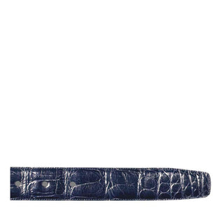 Mezlan Men's Belts Blue Exotic Alligator AO7645 (MZB1187)-AmbrogioShoes