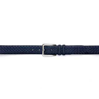 Mezlan Mens Belts Blue Textured Suede AO10359 (MZB1028)-AmbrogioShoes