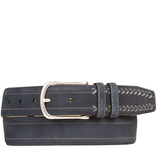 Mezlan Men's Belts Blue Vintage Suede AO10628 (MZB1034)-AmbrogioShoes