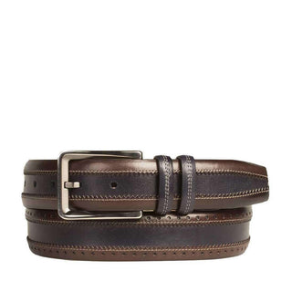 Mezlan Mens Belts Brown & Blue Burnished Calfskin AO10483 (MZB1105)-AmbrogioShoes