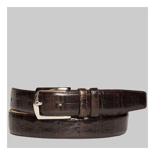 Mezlan Mens Belts Brown Exotic Crocodile AO8603 (MZB1096)-AmbrogioShoes