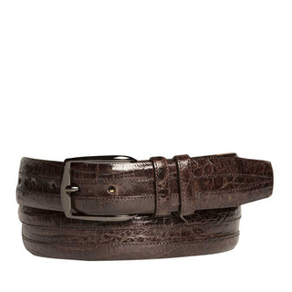 Mezlan Men's Belts Brown Exotic Caiman Crocodile AO9929 (MZB1183)-AmbrogioShoes