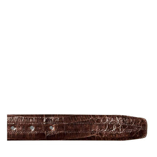 Mezlan Men's Belts Brown Exotic Caiman Crocodile AO9929 (MZB1183)-AmbrogioShoes