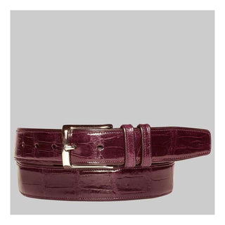 Mezlan Mens Belts Burgundy Exotic Alligator AO7907 (MZB1079)-AmbrogioShoes