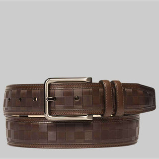 Mezlan Mens Belts Cognac Embossed Calfskin AO10818 (MZB1045)-AmbrogioShoes