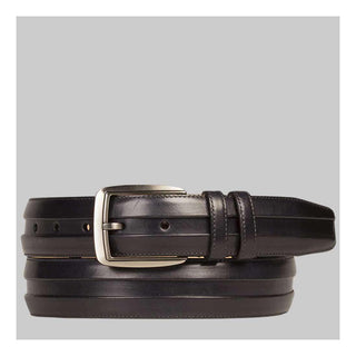 Mezlan Mens Belts Graphite Burnished Calfskin AO10639 (MZB1038)-AmbrogioShoes