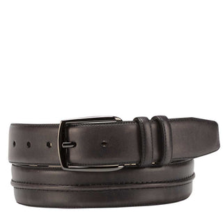 Mezlan Men's Belts Graphite Calfskin AO10834 (MZB1062)-AmbrogioShoes