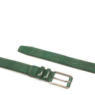 Mezlan Men's Belts Green Snake-Skin AO9975 (MZB1182)-AmbrogioShoes