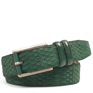 Mezlan Men's Belts Green Snake-Skin AO9975 (MZB1182)-AmbrogioShoes