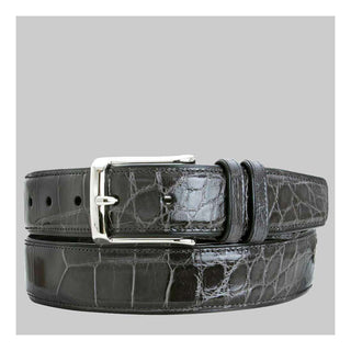 Mezlan Mens Belts Grey Exotic Alligator AO7907 (MZB1085)-AmbrogioShoes