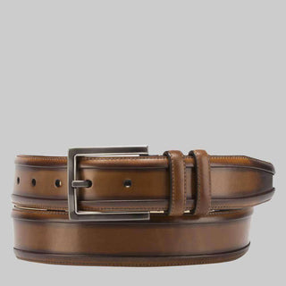 Mezlan Mens Belts Honey European Calfskin AO10837 (MZB1065)-AmbrogioShoes