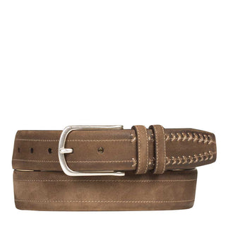 Mezlan Men's Belts Khaki Vintage Suede AO10628 (MZB1032)-AmbrogioShoes