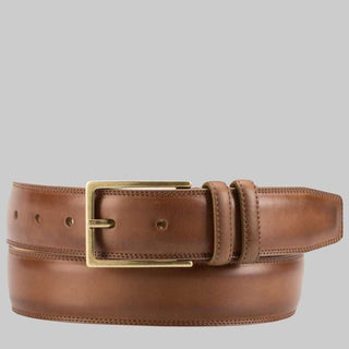 Mezlan Mens Belts Taupe Burnished Calfskin AO10829 (MZB1055)-AmbrogioShoes