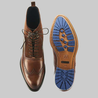 Mezlan Men's Benalva Cognac Calfskin & Suede Hi-Top Boots (MZ2050)-AmbrogioShoes