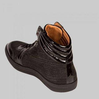 Mezlan Men's Bordeau Black Hi-Shine Calfskin Boots (MZW1042)-AmbrogioShoes