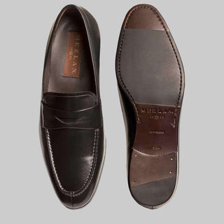Mezlan Men's Bradley II Black Hand Antiqued Italian Calfskin Loafers (MZ2065)-AmbrogioShoes
