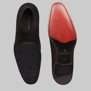 Mezlan Men's Camile Black Suede Print Loafers (MZ2078)-AmbrogioShoes