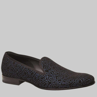 Mezlan Men's Camile Black Suede Print Loafers (MZ2078)-AmbrogioShoes