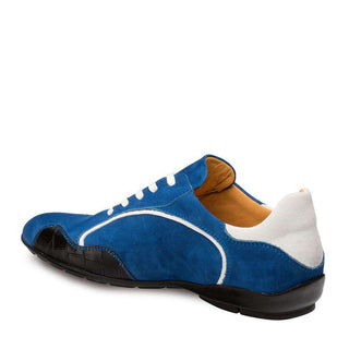 Mezlan Men's Coronado Blue & White Suede & Embossed Calf-skin Leather Sneakers 8854 (MZ2836)-AmbrogioShoes