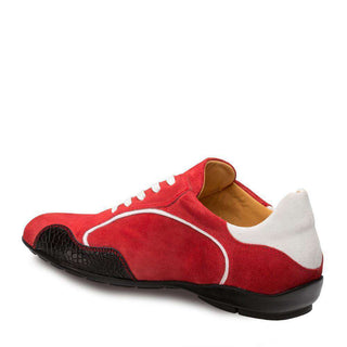 Mezlan Men's Coronado Red & White Suede & Embossed Calf-skin Leather Sneakers 8854 (MZ2837)-AmbrogioShoes