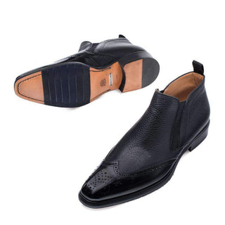 Mezlan Men's Shoes Black Bexley Calf-skin and Deer Skin Boots 9226 (MZ3000)-AmbrogioShoes