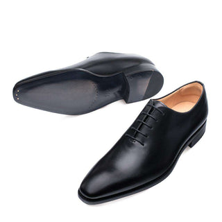 Mezlan Men's Shoes Black Pamplona Leather Oxfords 9201 (MZ3001)-AmbrogioShoes