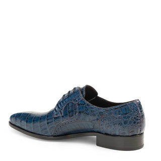 Mezlan Men's Shoes Blue Caimain Crocodile Oxfords 14527-F (MZ3131)-AmbrogioShoes