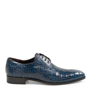 Mezlan Men's Shoes Blue Caimain Crocodile Oxfords 14527-F (MZ3131)-AmbrogioShoes