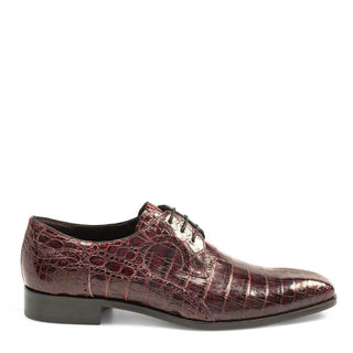 Mezlan Men's Shoes Burgundy Caimain Crocodile Oxfords 14527-F (MZ3132)-AmbrogioShoes