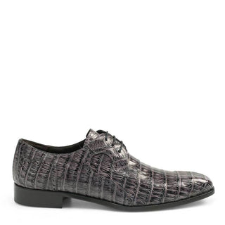 Mezlan Men's Shoes Grey Caimain Crocodile Oxfords 14527-F (MZ3133)-AmbrogioShoes