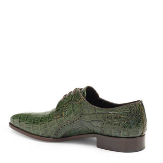 Mezlan Men's Shoes Olive Caimain Crocodile Oxfords 14527-F (MZ3134)-AmbrogioShoes