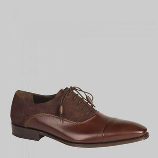 Mezlan Mens Luxury Shoes Arlington Brown Suede & Calfskin Oxfords (MZW2691)-AmbrogioShoes