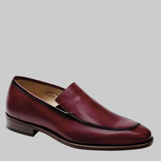 Mezlan Mens Luxury Shoes Burgundy Burnished Calfskin Loafers G148 (MZ2291)-AmbrogioShoes