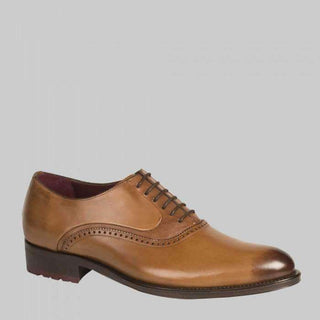 Mezlan Mens Luxury Shoes Canale Cognac Italian Calfskin Oxfords (MZW2724)-AmbrogioShoes