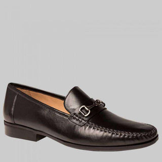 Mezlan Mens Luxury Shoes Catalani Black Calfskin Moccasins (MZW2734)-AmbrogioShoes