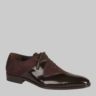 Mezlan Mens Luxury Shoes Charlotte Dark Brown European Calfskin & Suede Oxfords 16415-1 (MZ2282)-AmbrogioShoes