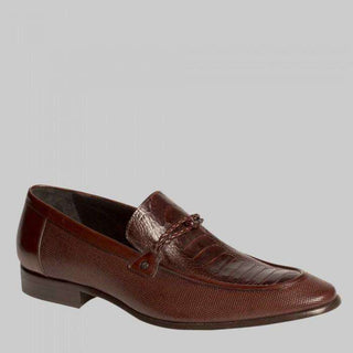 Mezlan Mens Luxury Shoes Clovet Brown Ostrich Leg Loafers (MZW2539)-AmbrogioShoes