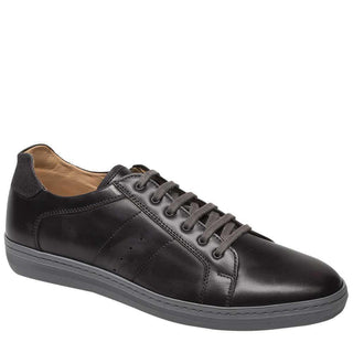 Mezlan Mens Luxury Shoes Cuzco Graphite & Black Burnished Calfskin Sneakers 8258 (MZ2315)-AmbrogioShoes