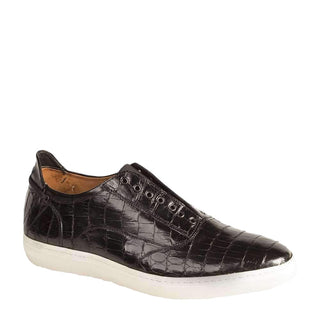 Mezlan Mens Luxury Designer Shoes Emmanuel Black Crocodile Sneakers (MZS2109)-AmbrogioShoes