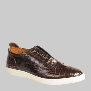 Mezlan Mens Luxury Shoes Emmanuel Brown Crocodile Sneakers (MZ2107)-AmbrogioShoes