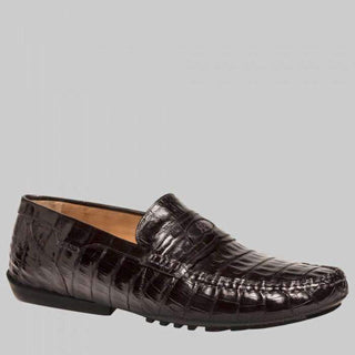 Mezlan Mens Luxury Shoes Encina Black Crocodile Loafers (MZW2562)-AmbrogioShoes