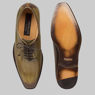 Mezlan Mens Luxury Shoes Eugene Olive Calfskin Oxfords (MZ2112)-AmbrogioShoes