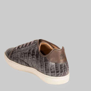 Mezlan Mens Luxury Shoes Hickman Grey Crocodile Sneakers (MZ2130)-AmbrogioShoes