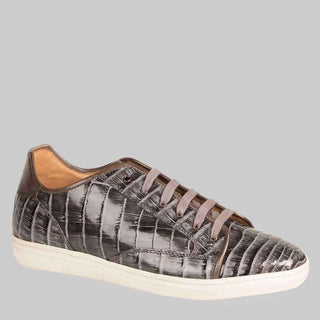 Mezlan Mens Luxury Shoes Hickman Grey Crocodile Sneakers (MZ2130)-AmbrogioShoes