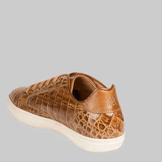 Mezlan Mens Luxury Shoes Hickman Taupe & Beige Crocodile Sneakers (MZ2131)-AmbrogioShoes