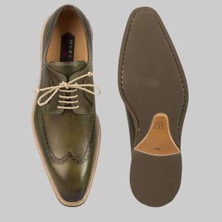 Mezlan Mens Luxury Shoes Maraval Olive Calf-Skin Leather Oxfords (MZ2167)-AmbrogioShoes