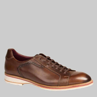 Mezlan Mens Luxury Shoes Mendel Brown Calf-skin Leather Sneakers (MZ2187)-AmbrogioShoes